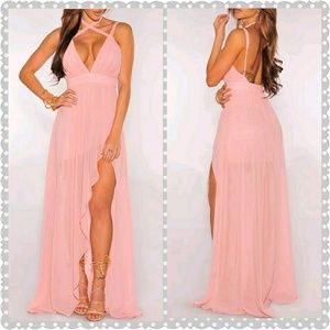 Long chiffon maxi summer party sundress